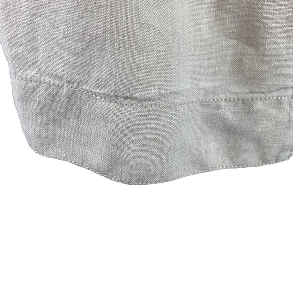 Liz Wear 100% Linen Wheat Colored Drawstring Cropped Pants with Pockets - Picture 8 of 9